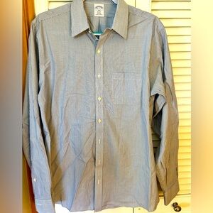 Brooks Brothers Regent Fit dark blue stripe button down shirt